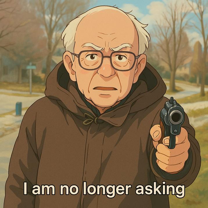 This meme features a character from the TV show "How I Met Your Mother" (Ted Moskowitz) holding a gun and saying "I am going to kill you" in a non-threatening tone. The text "I am going to kill you" is written in a child-like, cartoonish font, which adds to the absurdity of the situation. The overall tone of the meme is humorous and ironic, poking fun at the idea of a character who is supposed to be threatening, but is actually just being silly.